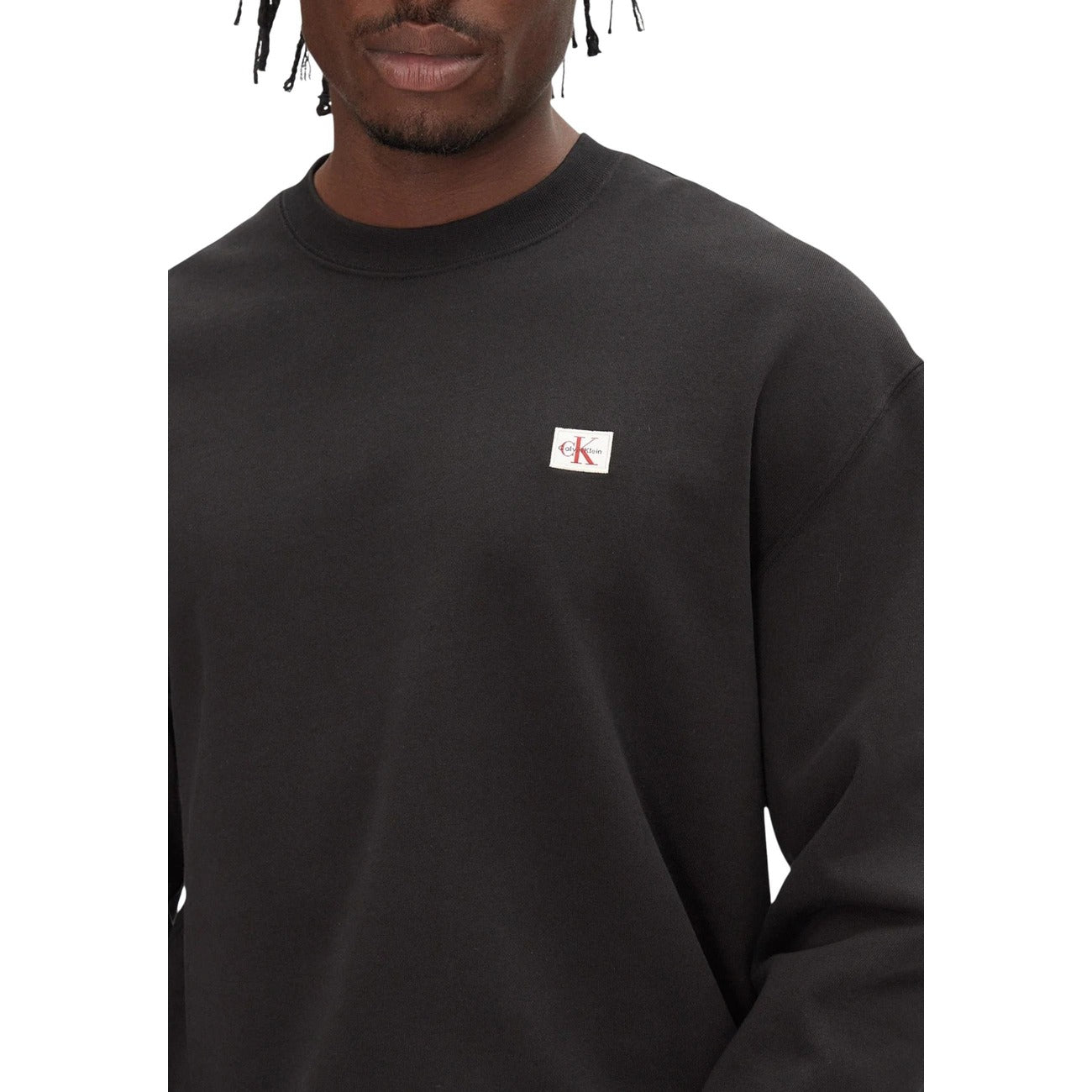 2446614 Calvin Klein Jeans Felpa Nera Scollo Tondo Uomo
