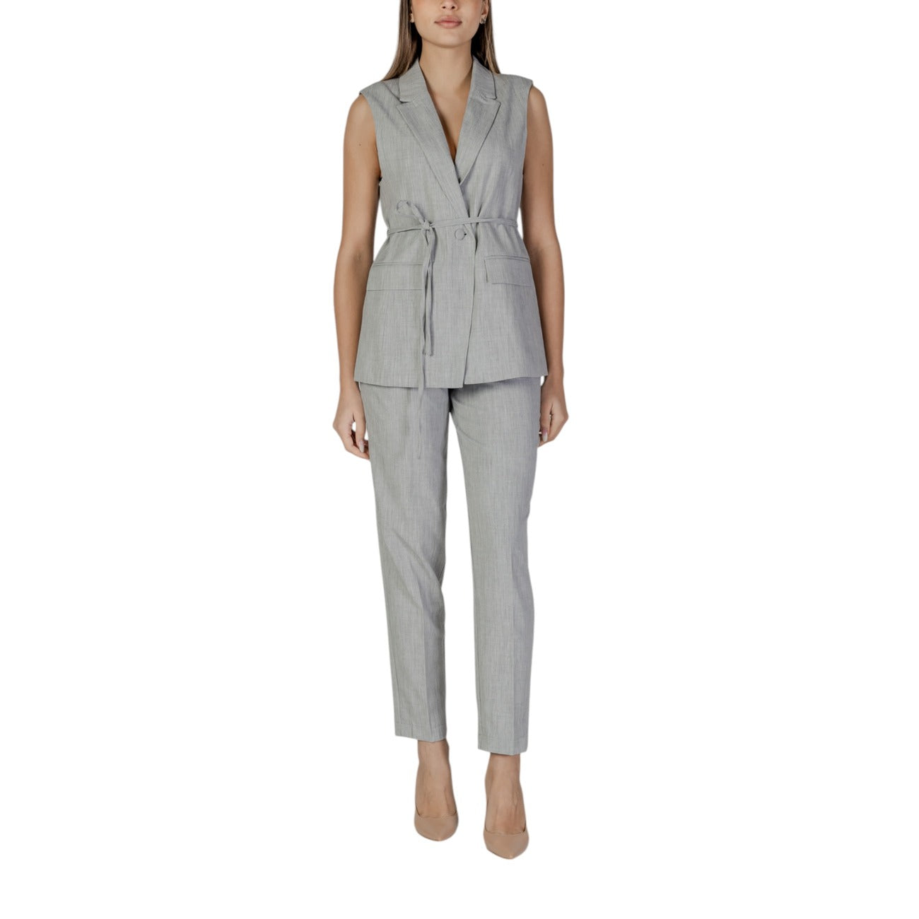 483051 Vila Clothes Gilet Grigio Donna Primavera/Estate