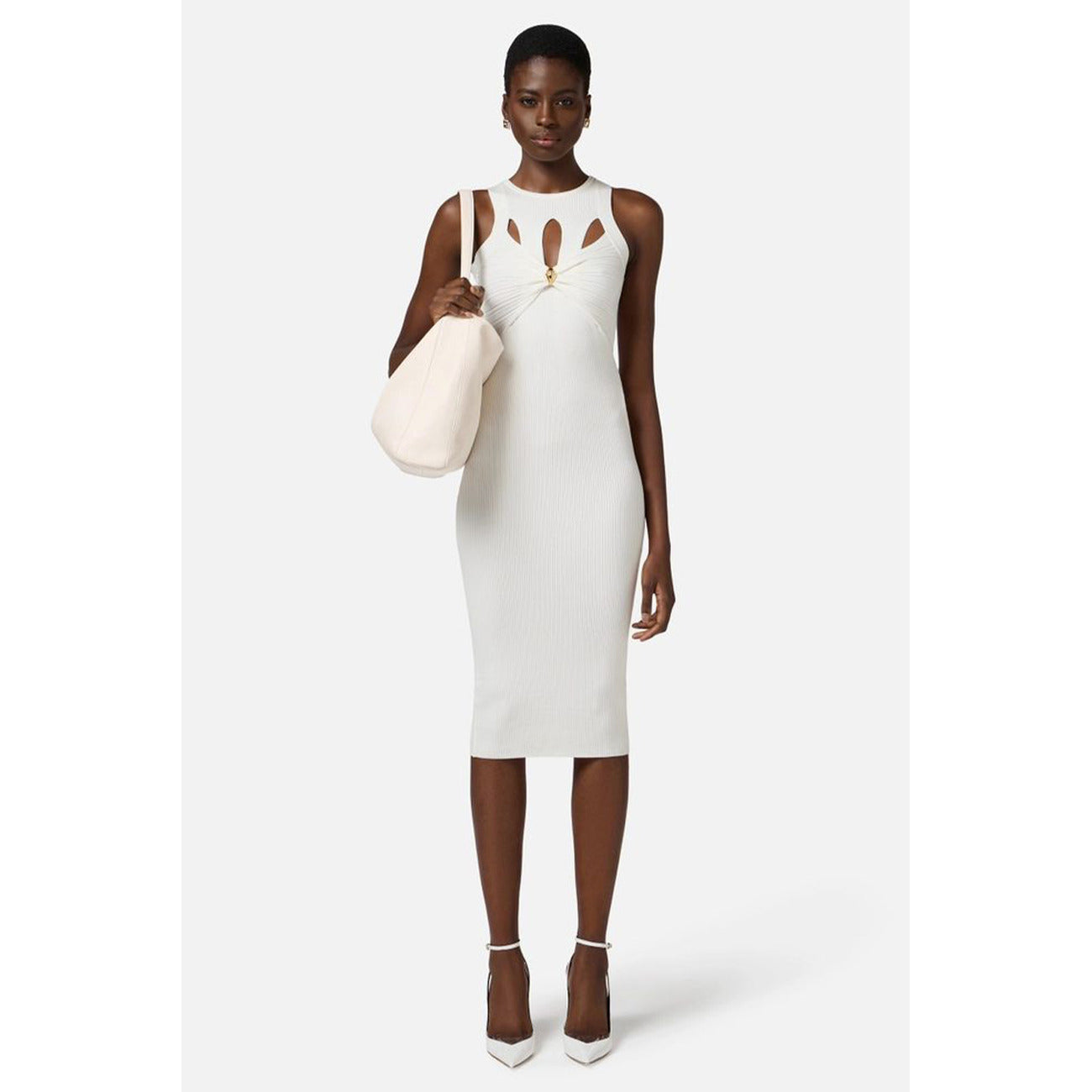 493898 Elisabetta Franchi Abito Bianco Donna Primavera/Estate