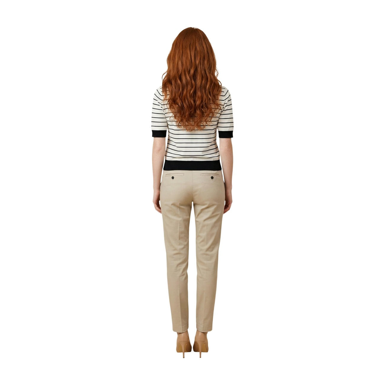 2456152 Liu Jo Polo Bianca Righe Viscosa Maniche Corte Donna