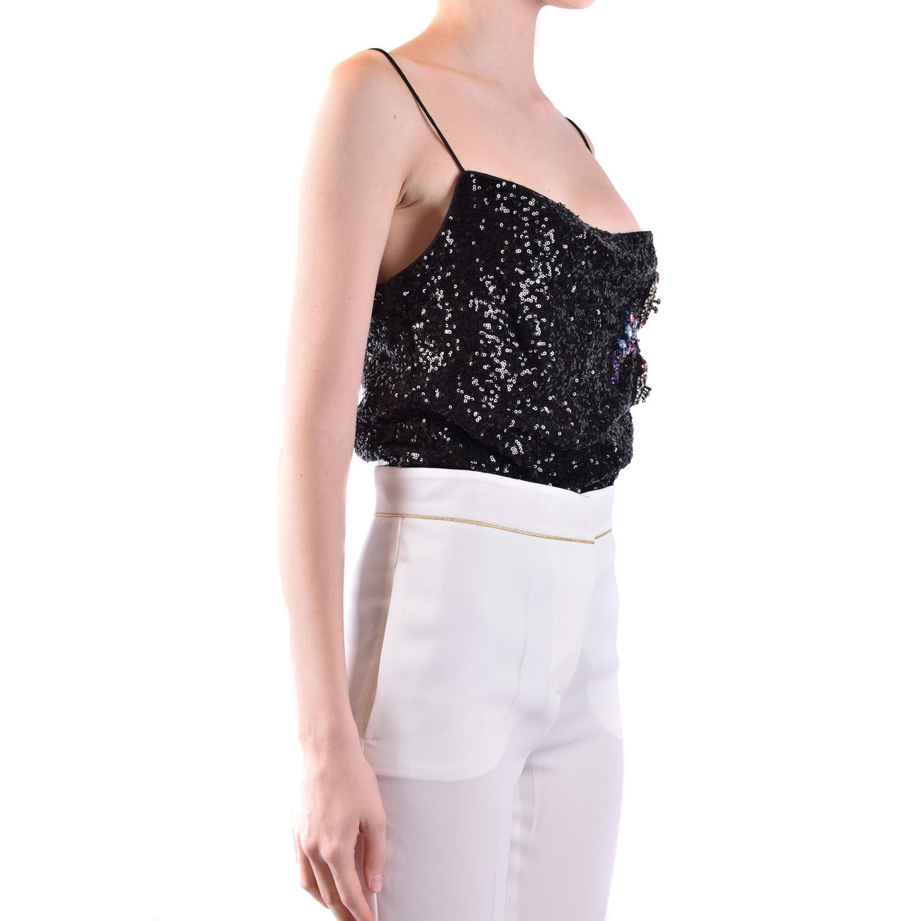 2423366 Pinko Top Nero Donna Poliammide 100% Spalline