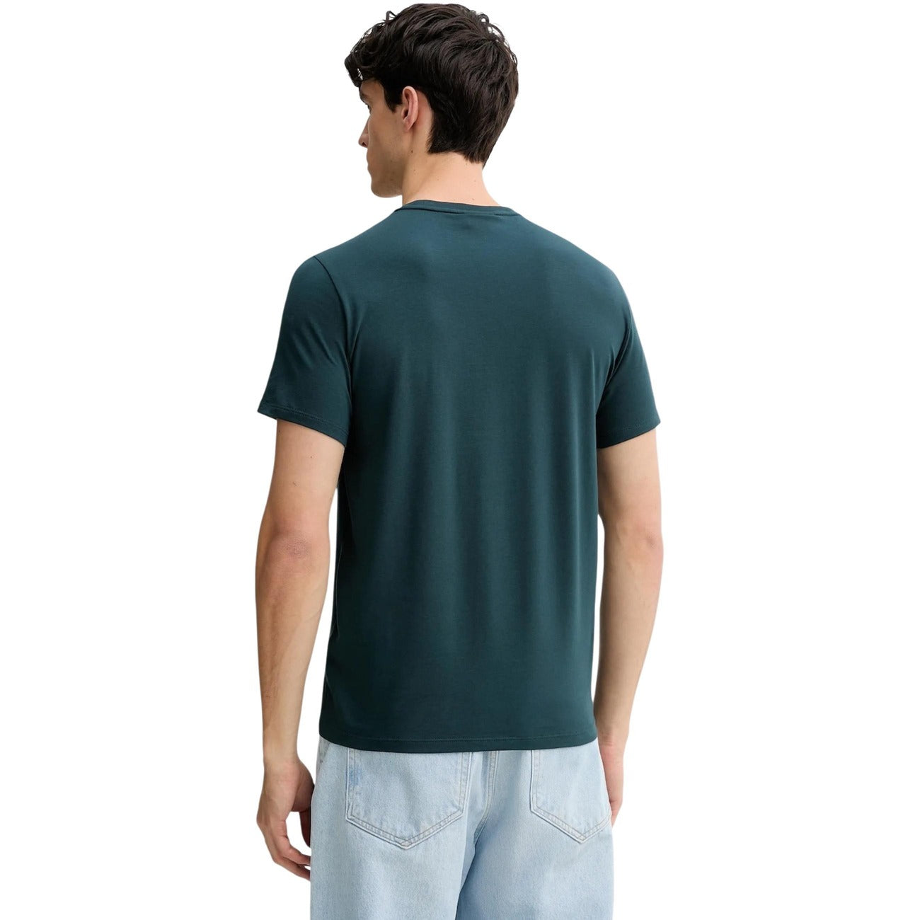 2452237 Calvin Klein T-Shirt Verde Cotone Elastan Uomo