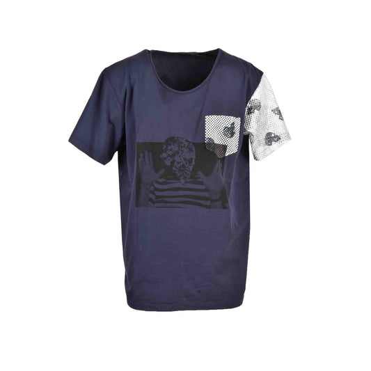 442643 Gabriele Pasini T-Shirt Blu Stampa Uomo