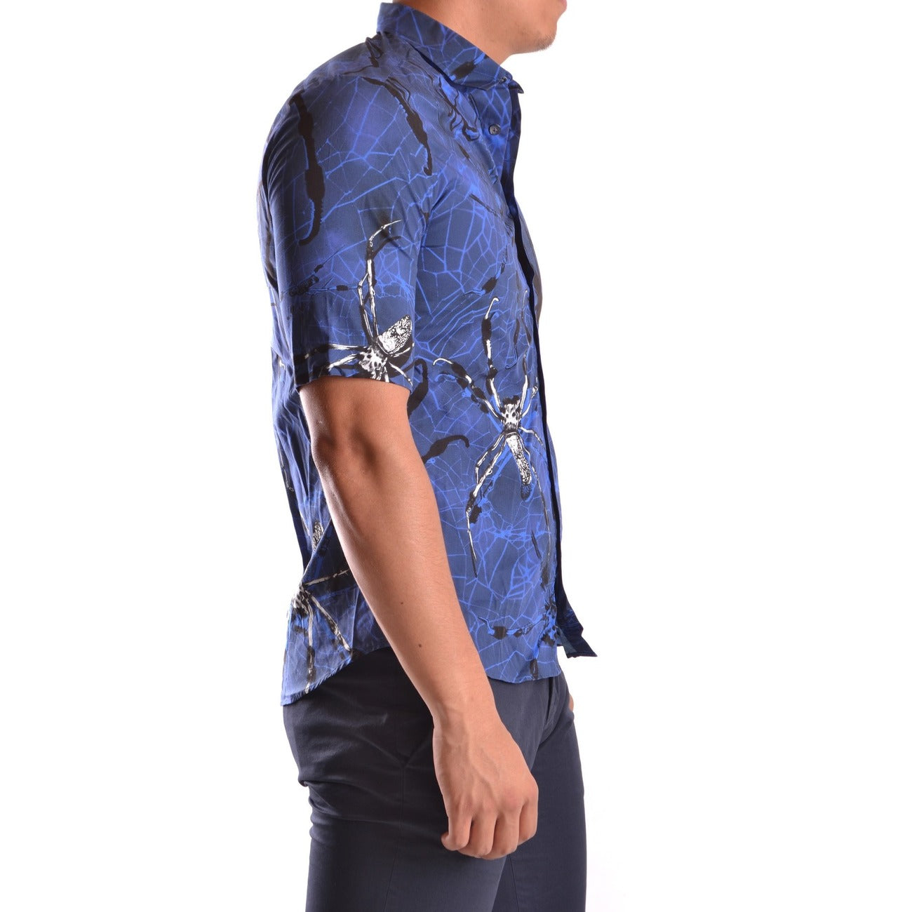 2443975 Alexander McQueen Camicia Blu Stampa Uomo