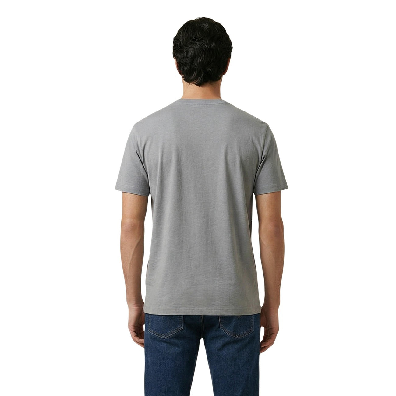 2459112 Napapijri T-Shirt Grigia Cotone Scollo Tondo Uomo