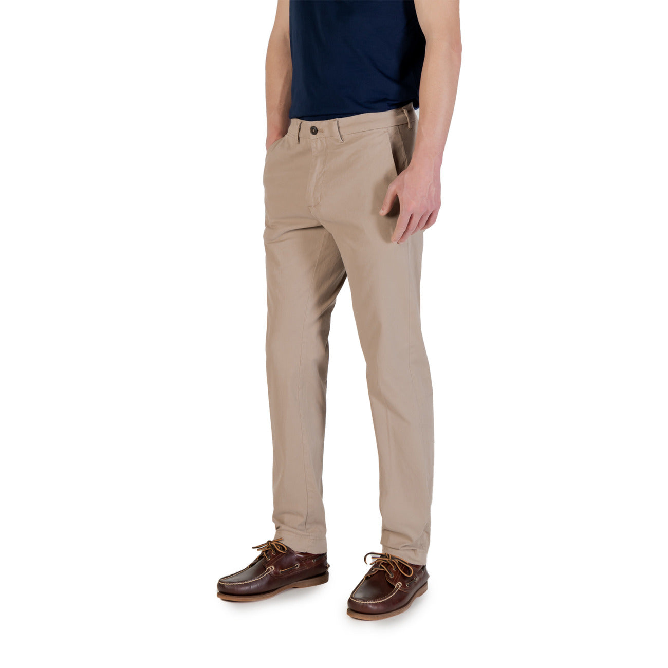 2420800 Borghese Pantaloni Beige Cotone Elastan Uomo
