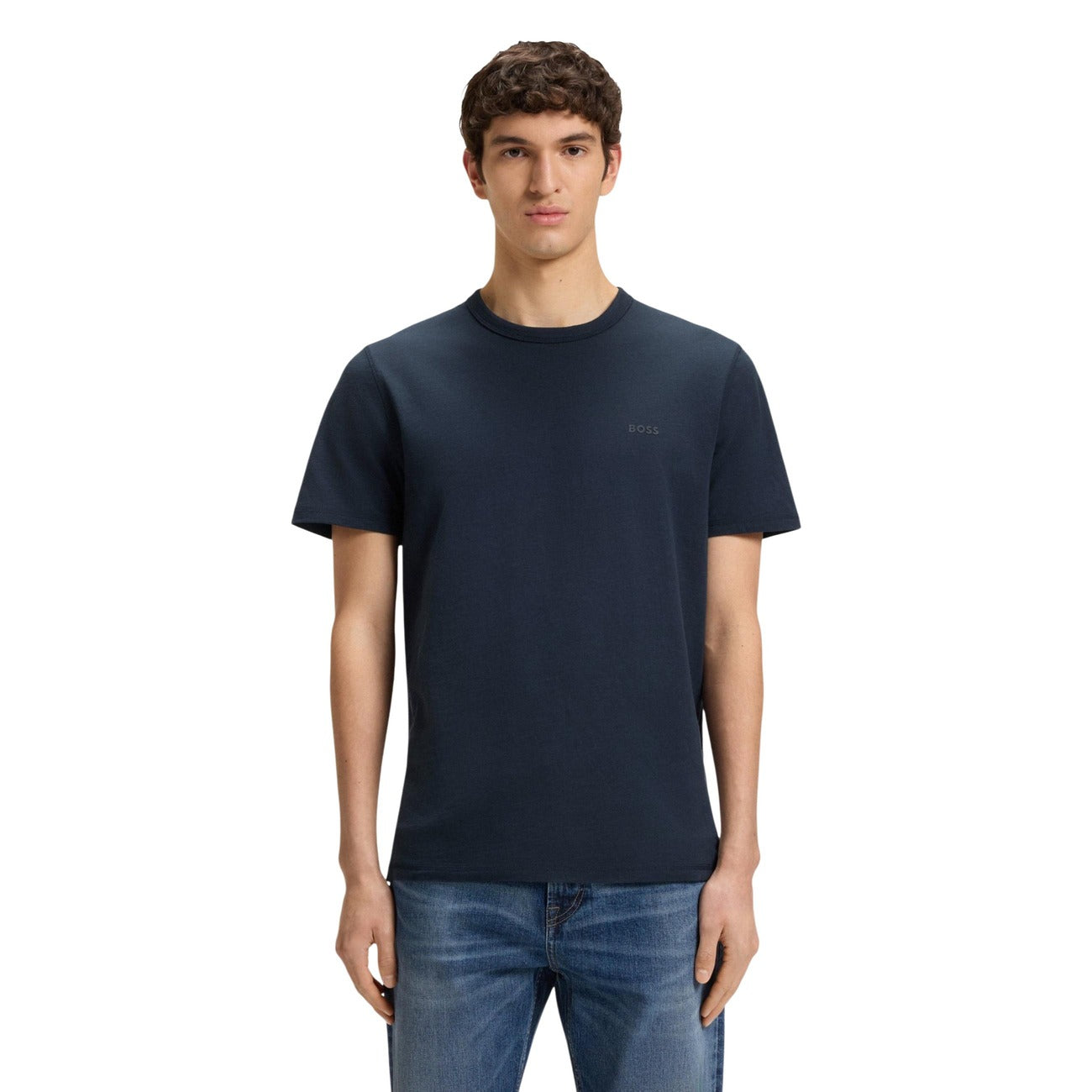 2449263 Boss T-Shirt Blu 100% Cotone Uomo