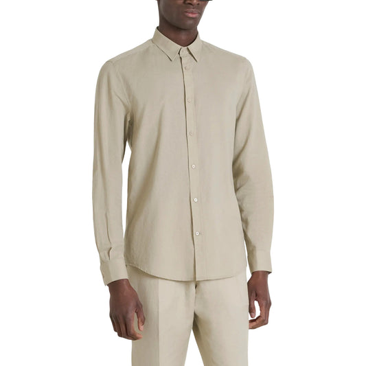 2422905 Antony Morato Camicia Beige Cotone Lino Uomo