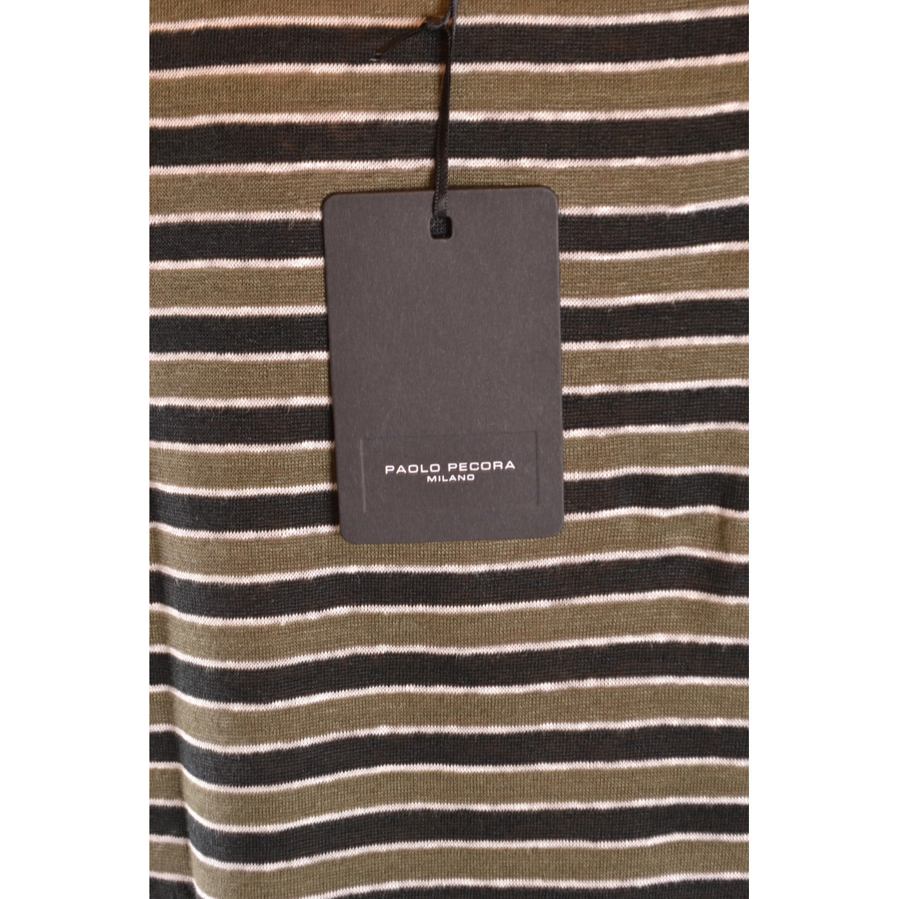 2431223 Paolo Pecora T-shirt Multicolore Righe Lino Uomo