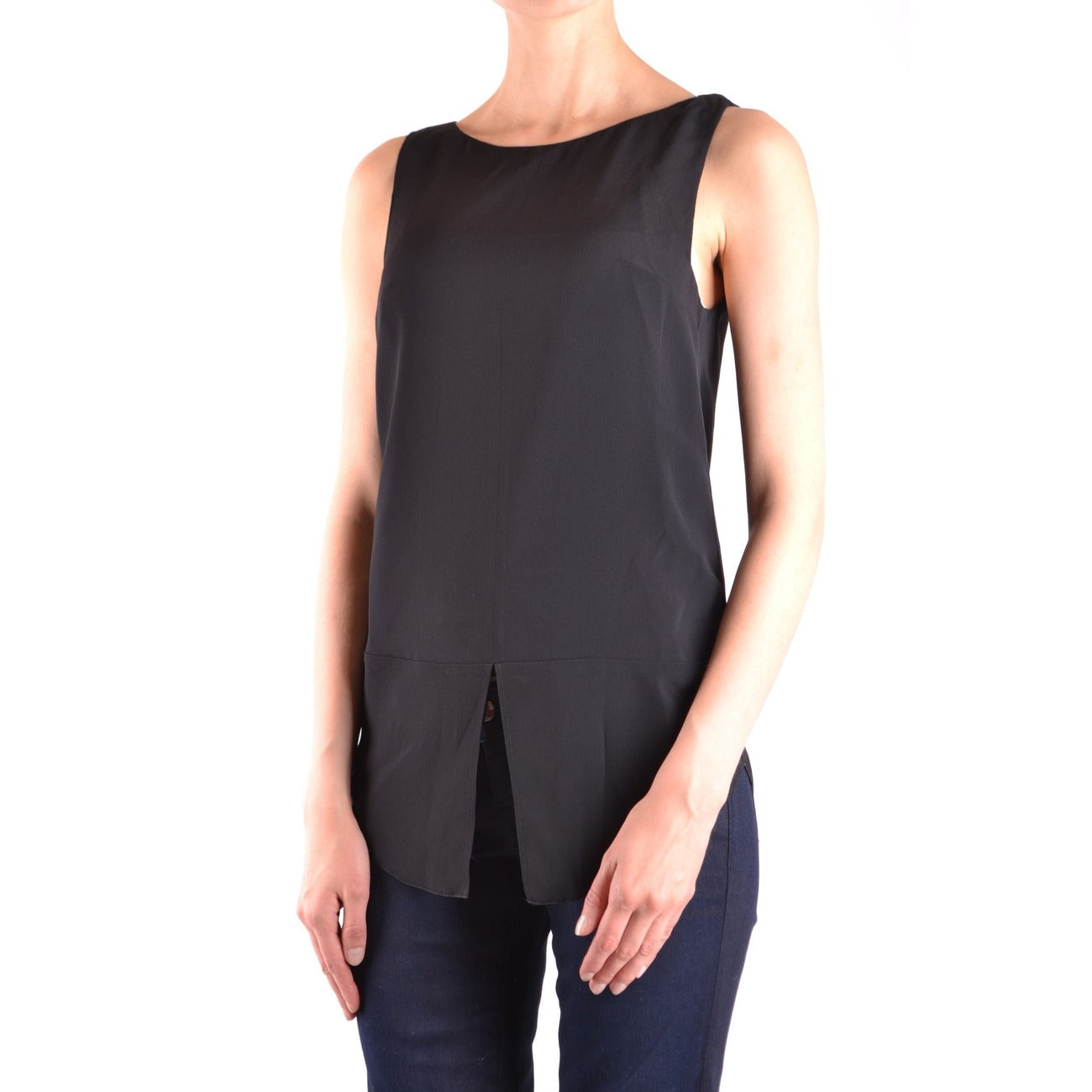 488863 Dondup Canotta Nera Seta Viscosa Donna