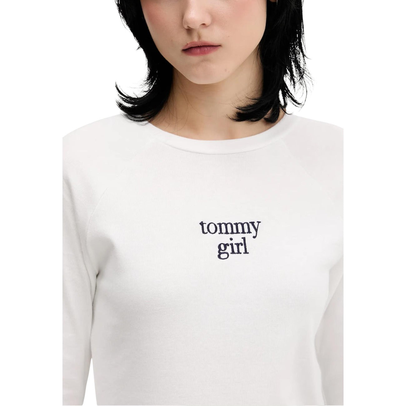 497864 Tommy Hilfiger Jeans Maglia Bianca Maniche Lunghe Donna