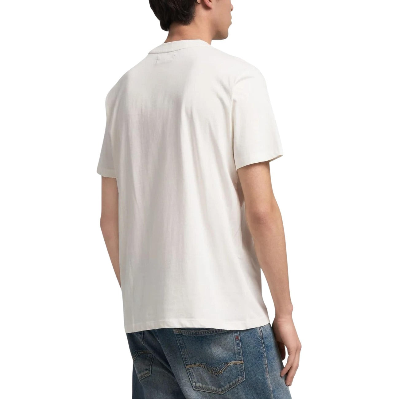 2451693 Replay T-Shirt Bianca 100% Cotone Uomo
