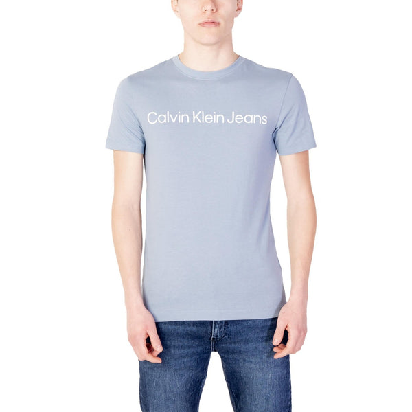 T-Shirt Azzurro Stampa Uomo