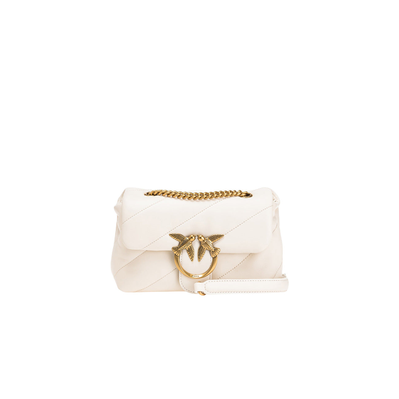 2407984 Pinko Borsa a Mano e Tracolla in Pelle Beige Donna