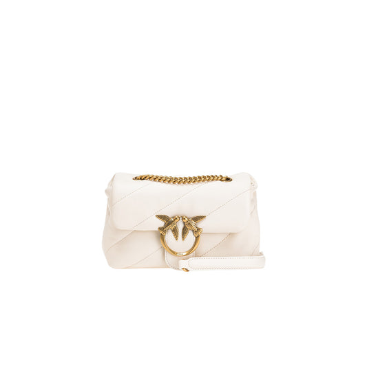 2407984 Pinko Borsa a Mano e Tracolla in Pelle Beige Donna