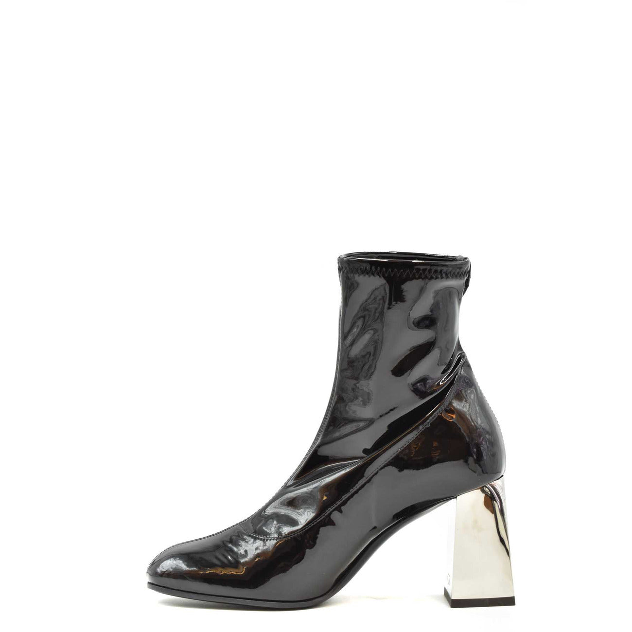 491067 Giuseppe Zanotti Stivaletti Neri Pelle Tacco Largo Donna