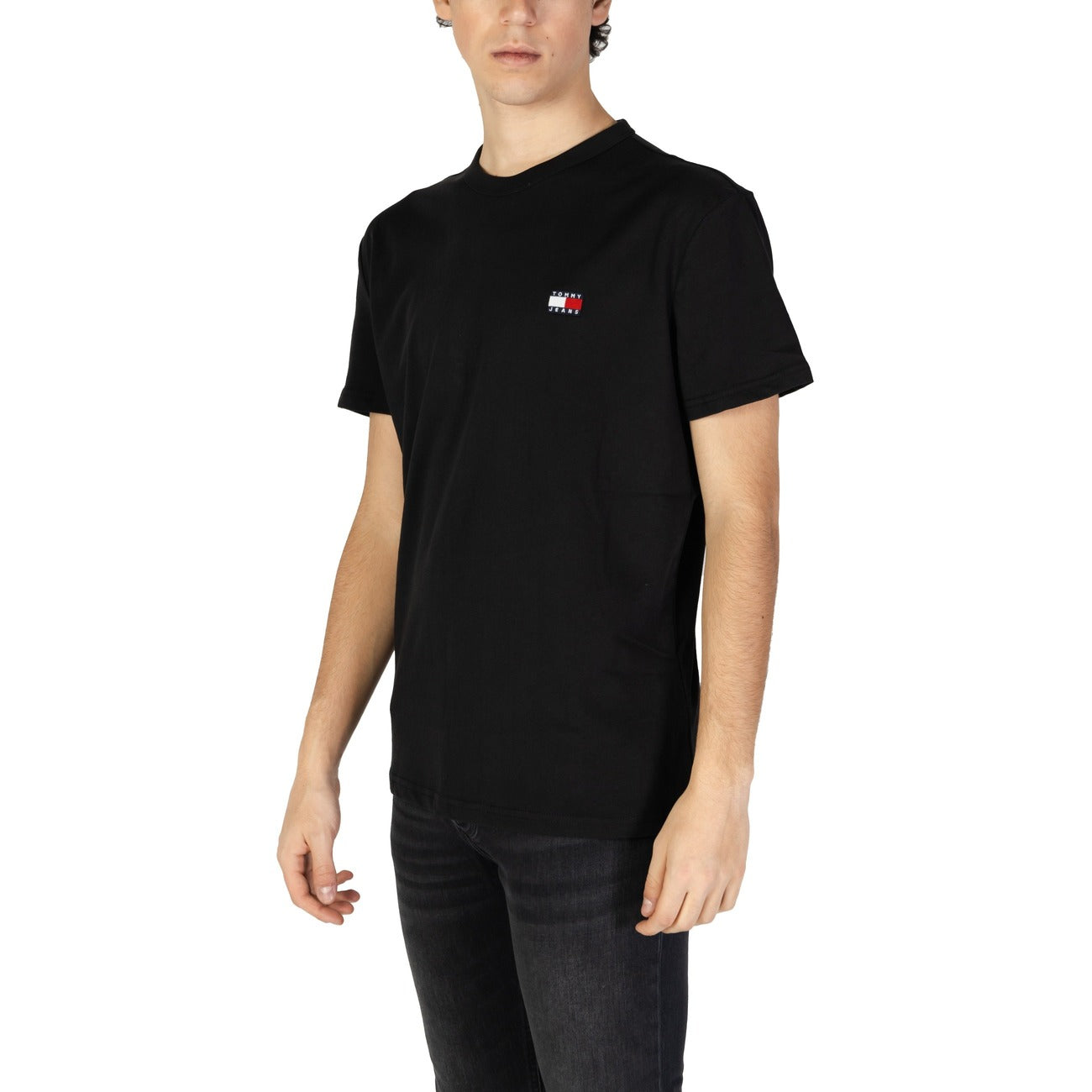 2418465 Tommy Hilfiger Jeans T-Shirt Nera Monocromo Uomo