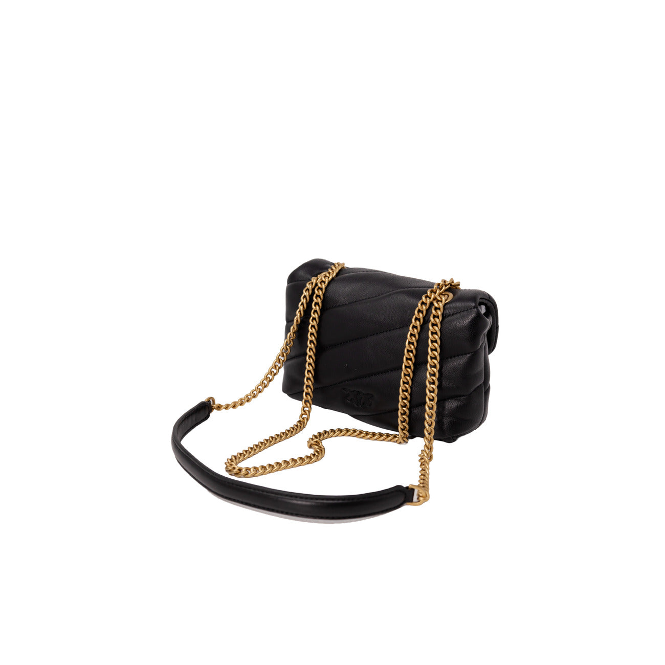 2409900 Pinko Borsa Tracolla Nera Pelle Bottone Gancio Donna