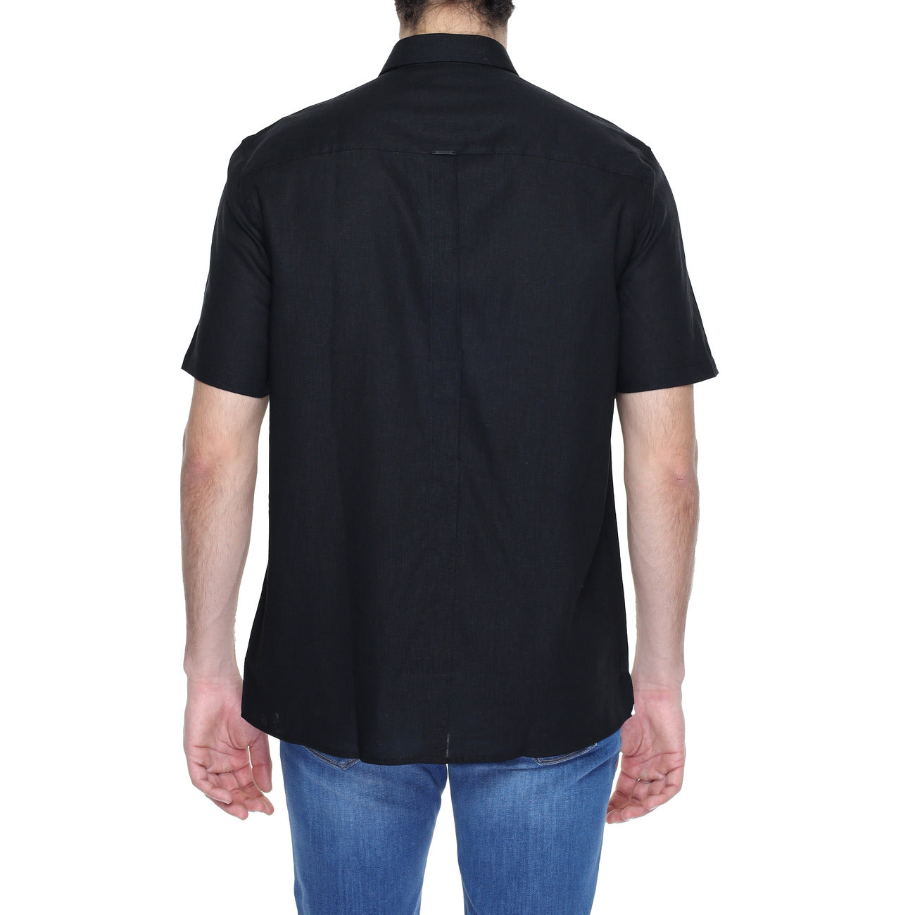 2218390 Antony Morato Camicia Nera Lino Viscosa Uomo