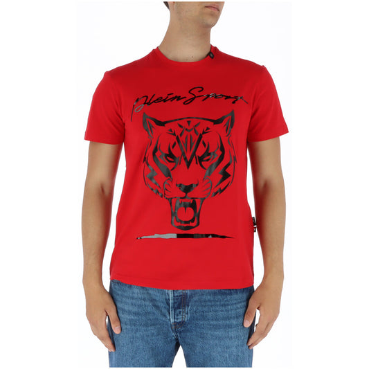 444132 Plein Sport T-Shirt Rosso Stampa Uomo