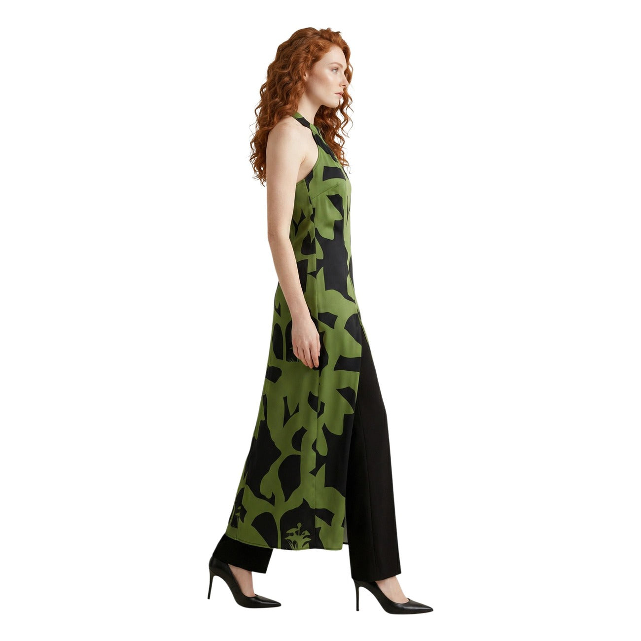 516747 Replay Abito Verde Lungo Floreale Donna