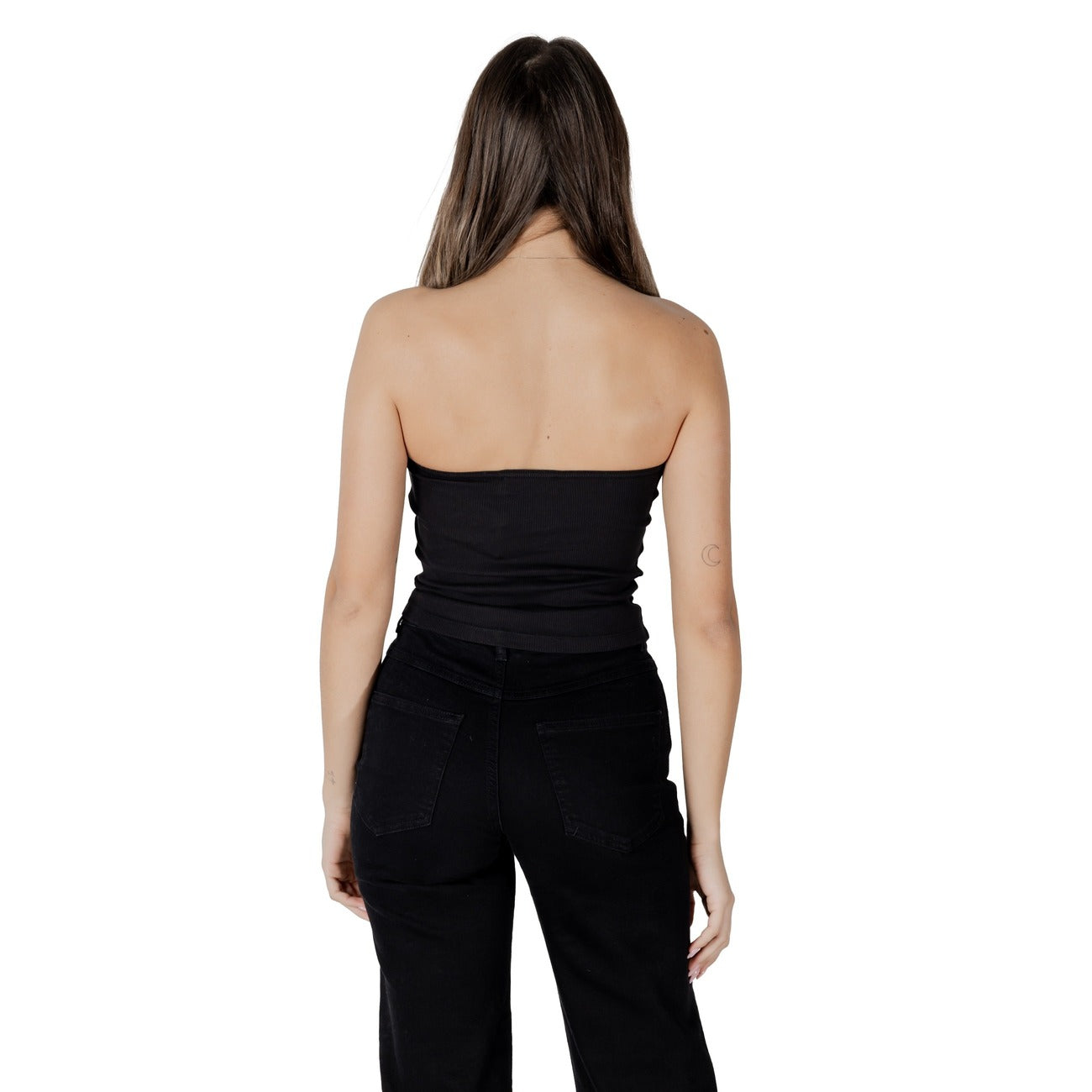 2410864 Calvin Klein Jeans Top Nero Monocromo Smanicato Donna