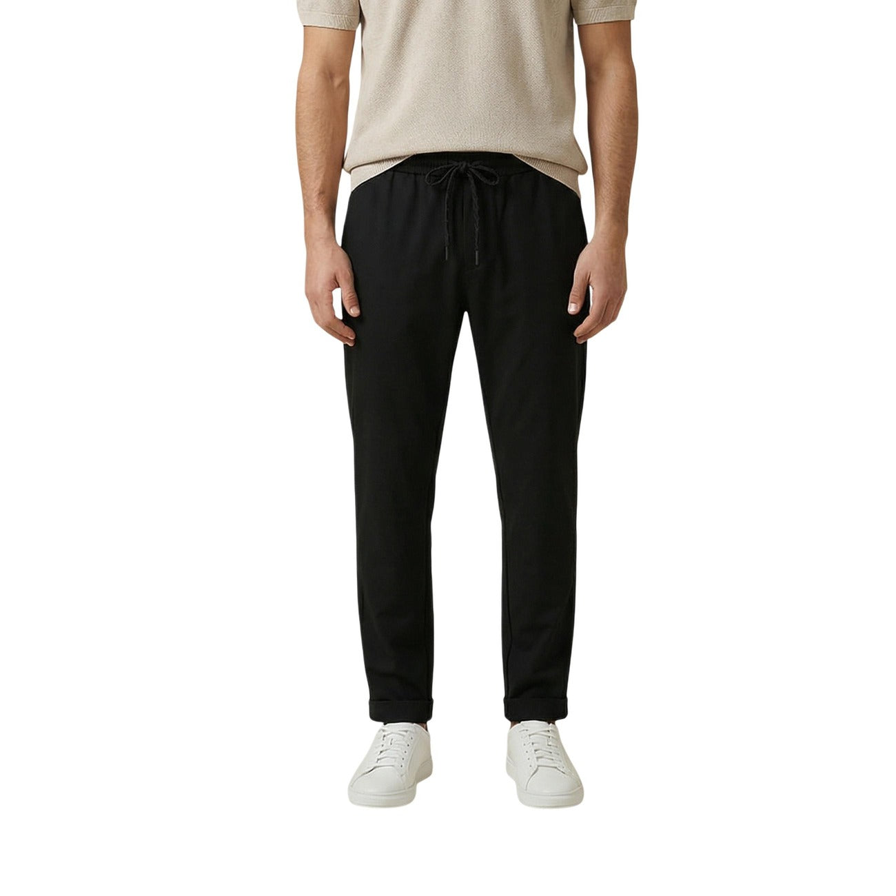 2457560 Gianni Lupo Pantaloni Nero Poliestere Uomo