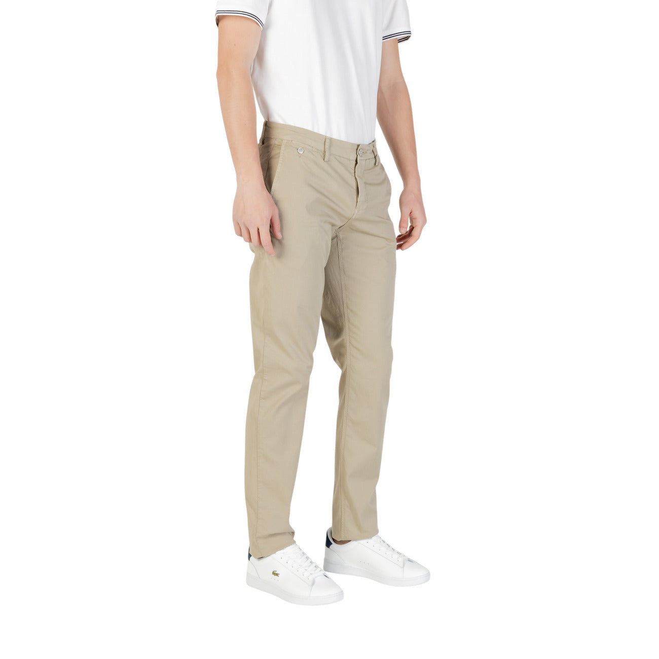2421772 Replay Pantaloni Verde Monocromo Cotone Elastan Uomo