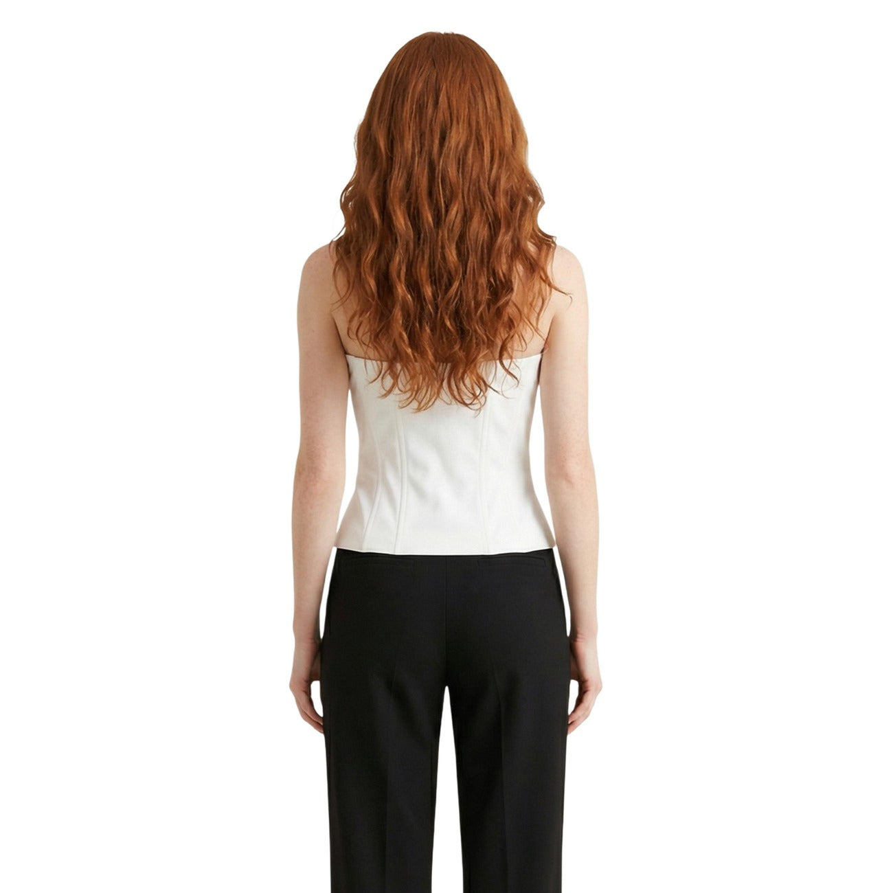 516745 Morgan De Toi Top Bianco Scollo Cuore Donna Primavera/Estate