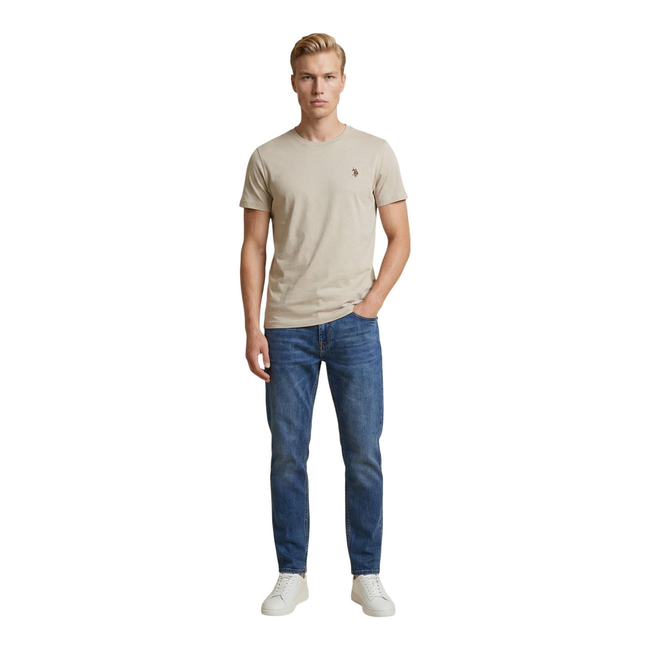 2460549 U.S. Polo Assn. T-Shirt Beige Uomo