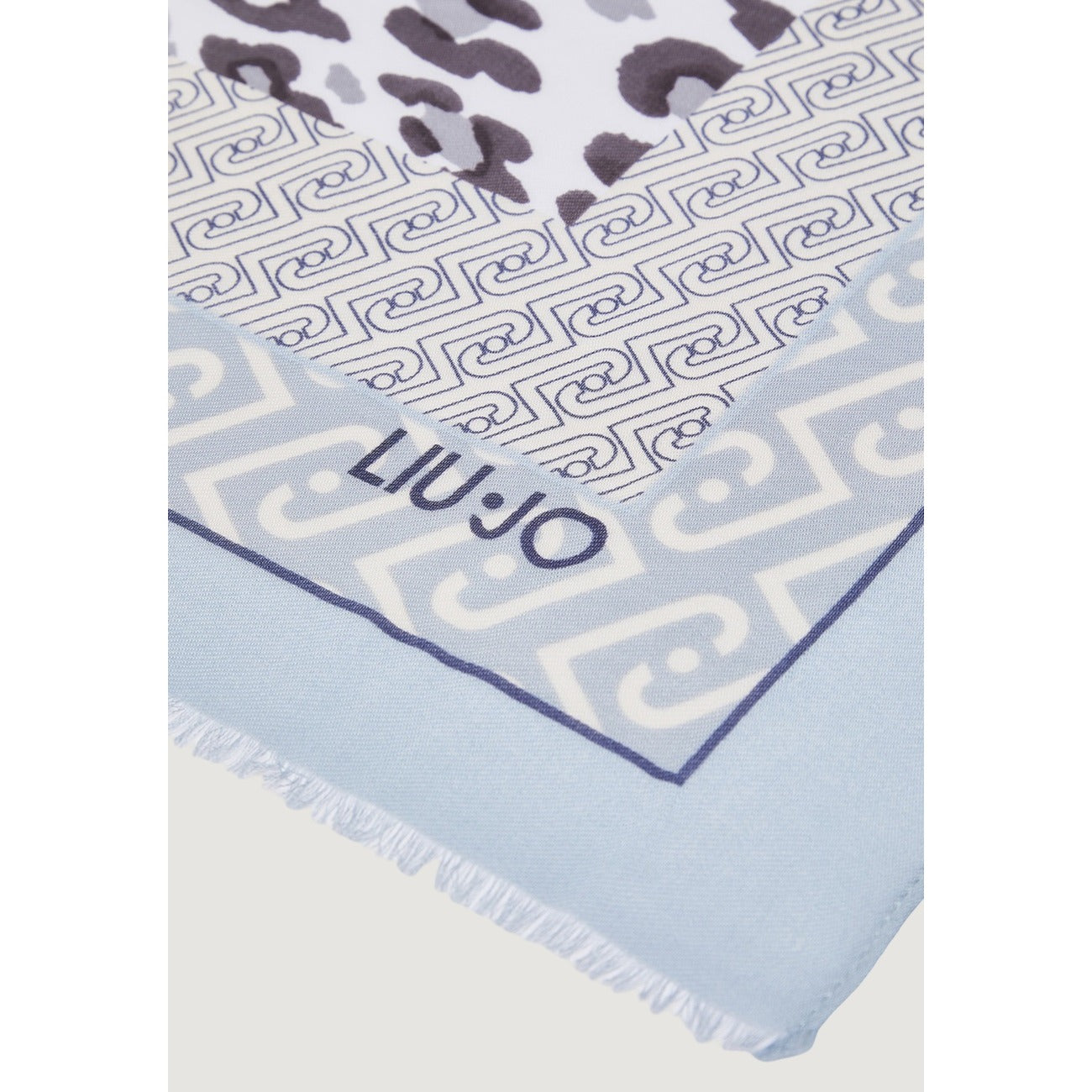 2460067 Liu Jo Sciarpa Azzurro Leopardata Modal Donna