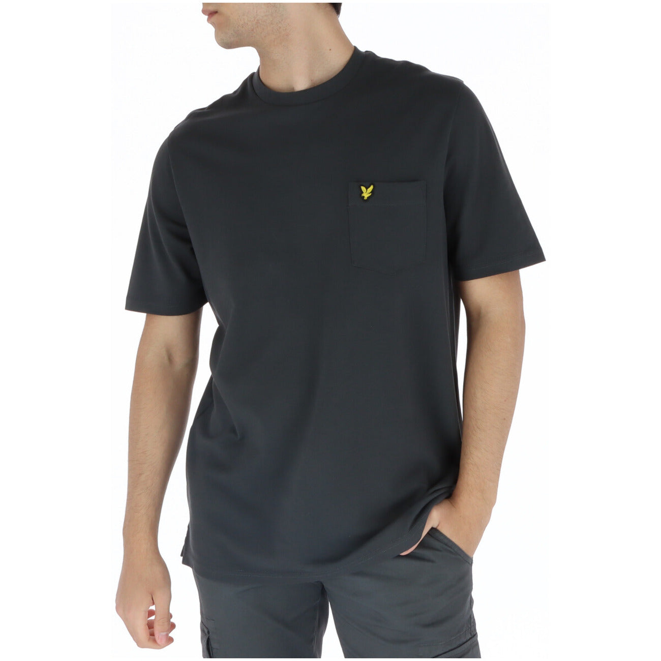 2219909 Lyle & Scott T-Shirt Grigio Stampa Tasche Uomo
