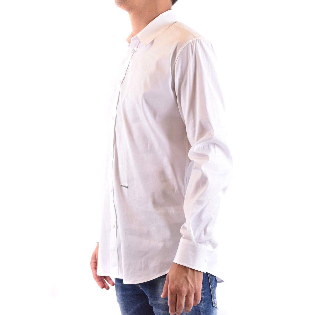 2424454 Dsquared2 Camicia Bianca Cotone Colletto Classico Uomo