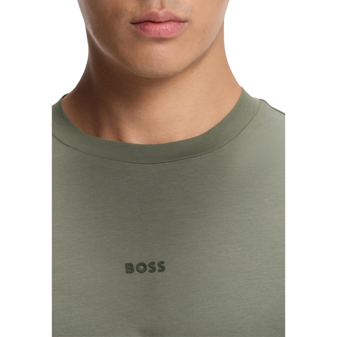 2449670 Boss T-Shirt Grigia Cotone Elastan Uomo