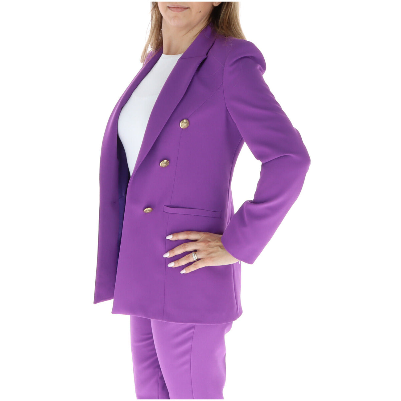 350771 Sol Wears Women Giacca Viola con Bavero Donna