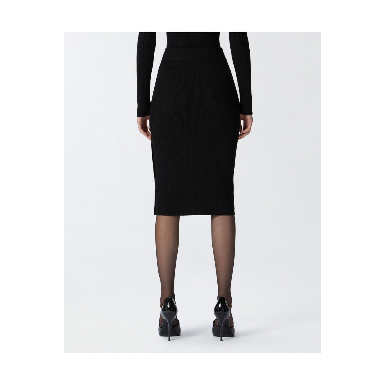 2438343 Pinko Gonna Nera Donna Lana 75% Poliammide