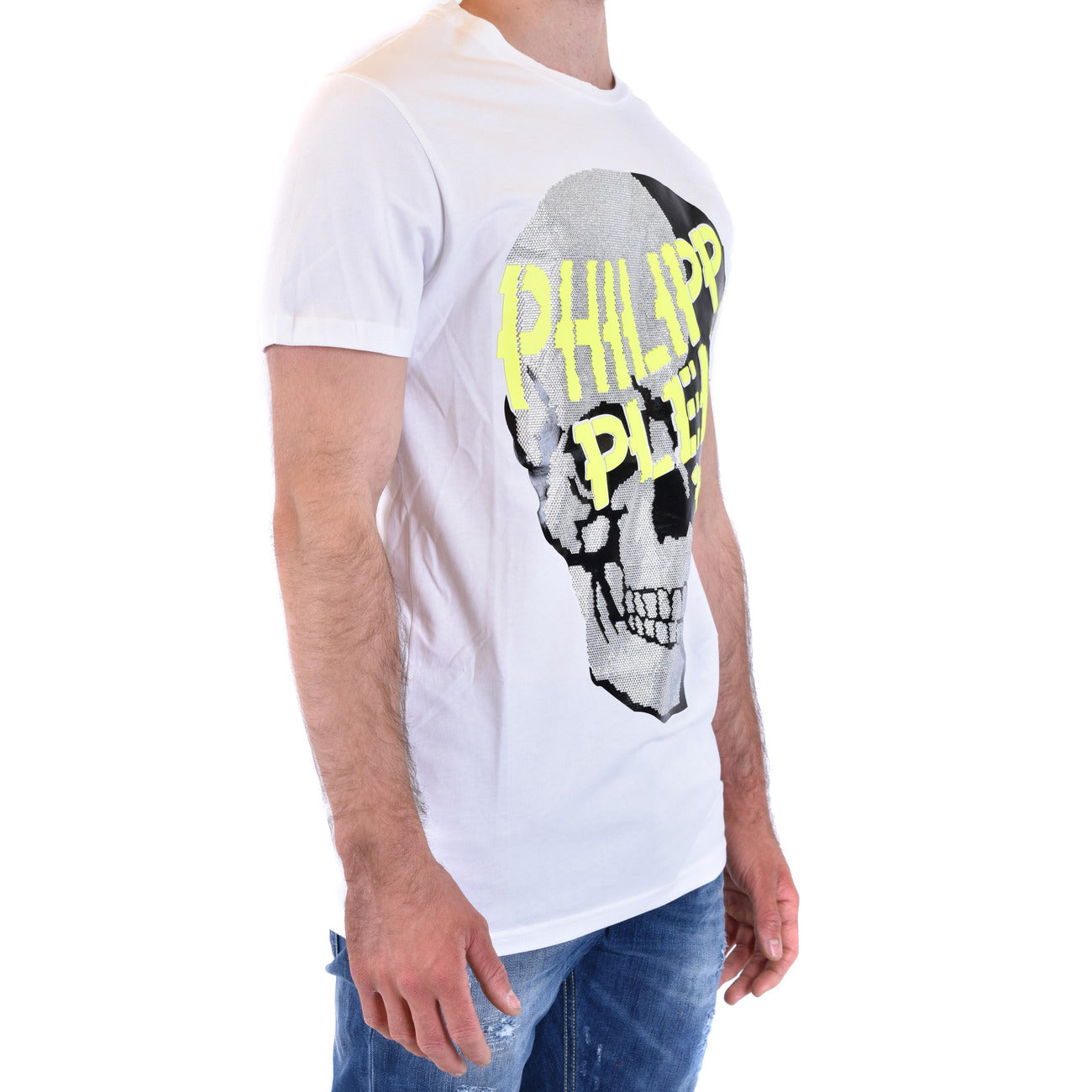 2430812 Philipp Plein T-Shirt Bianca Stampa Uomo