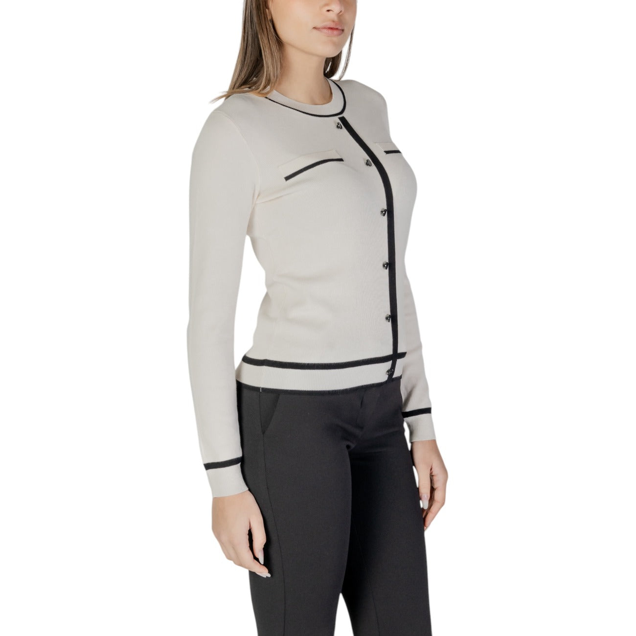483084 Morgan De Toi Maglia Beige Maniche Lunghe Bottoni Donna