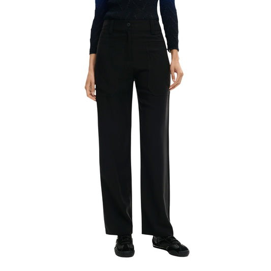 2451026 Desigual Pantaloni Donna Neri Viscosa