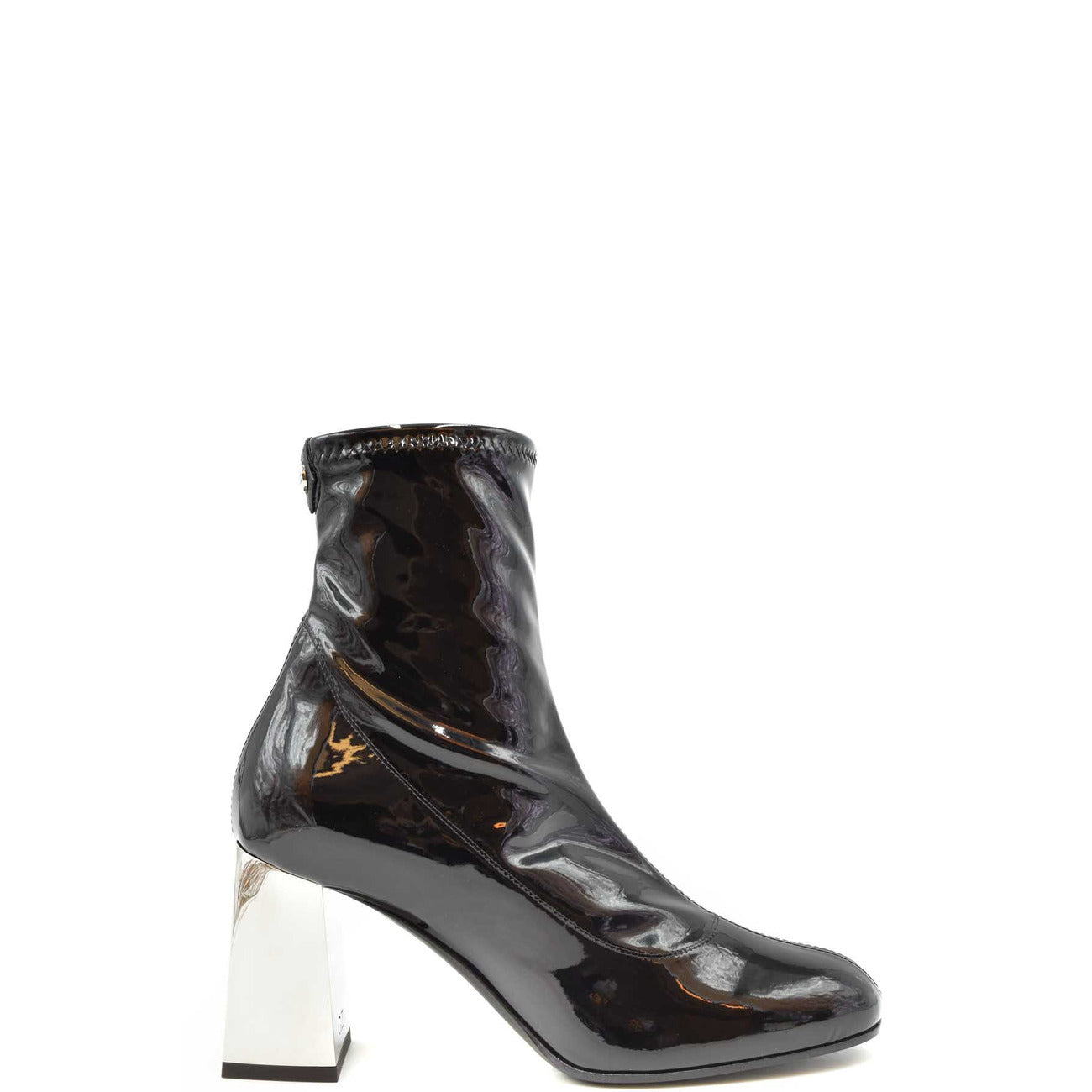 491067 Giuseppe Zanotti Stivaletti Neri Pelle Tacco Largo Donna