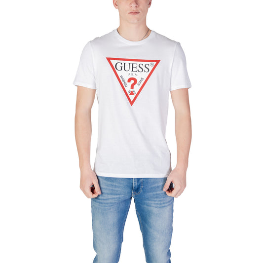 2401563 Guess T-Shirt Bianca Stampa Uomo