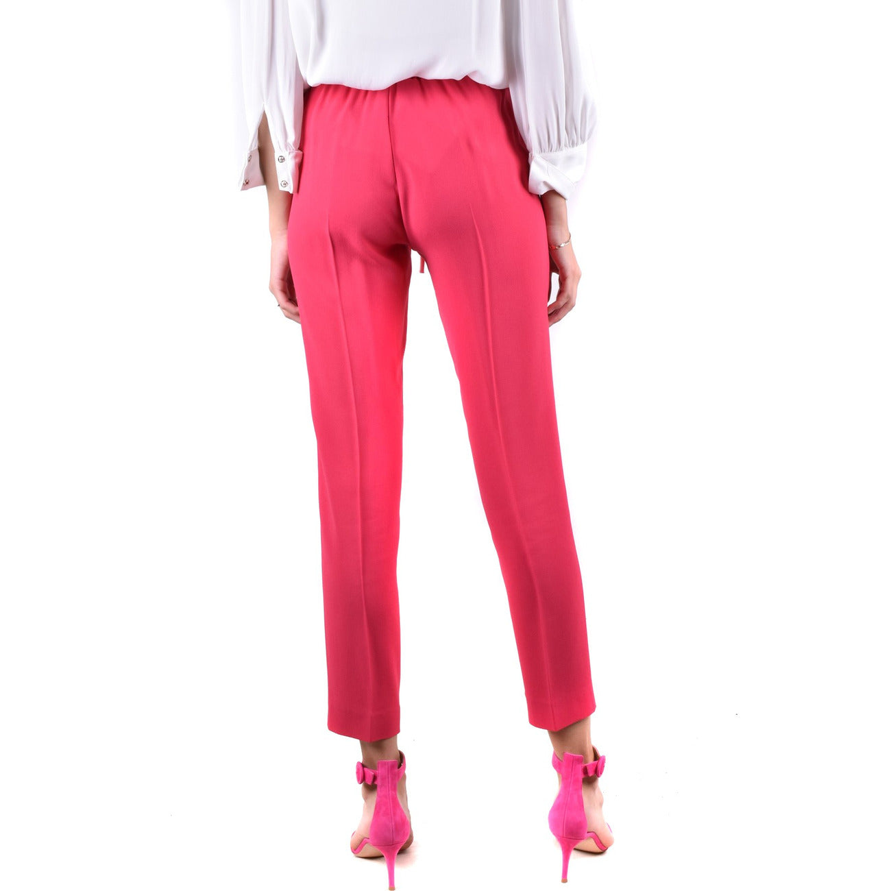 2456199 Twinset Pantaloni Fuxia Acetato Viscosa Lacci Donna