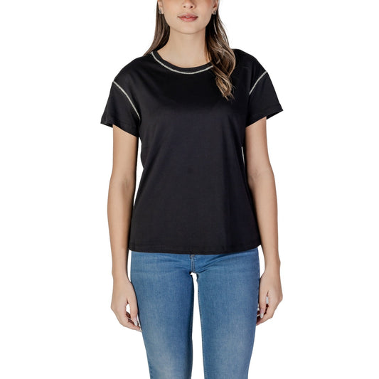 482938 Liu Jo T-Shirt Nera con Strass Donna