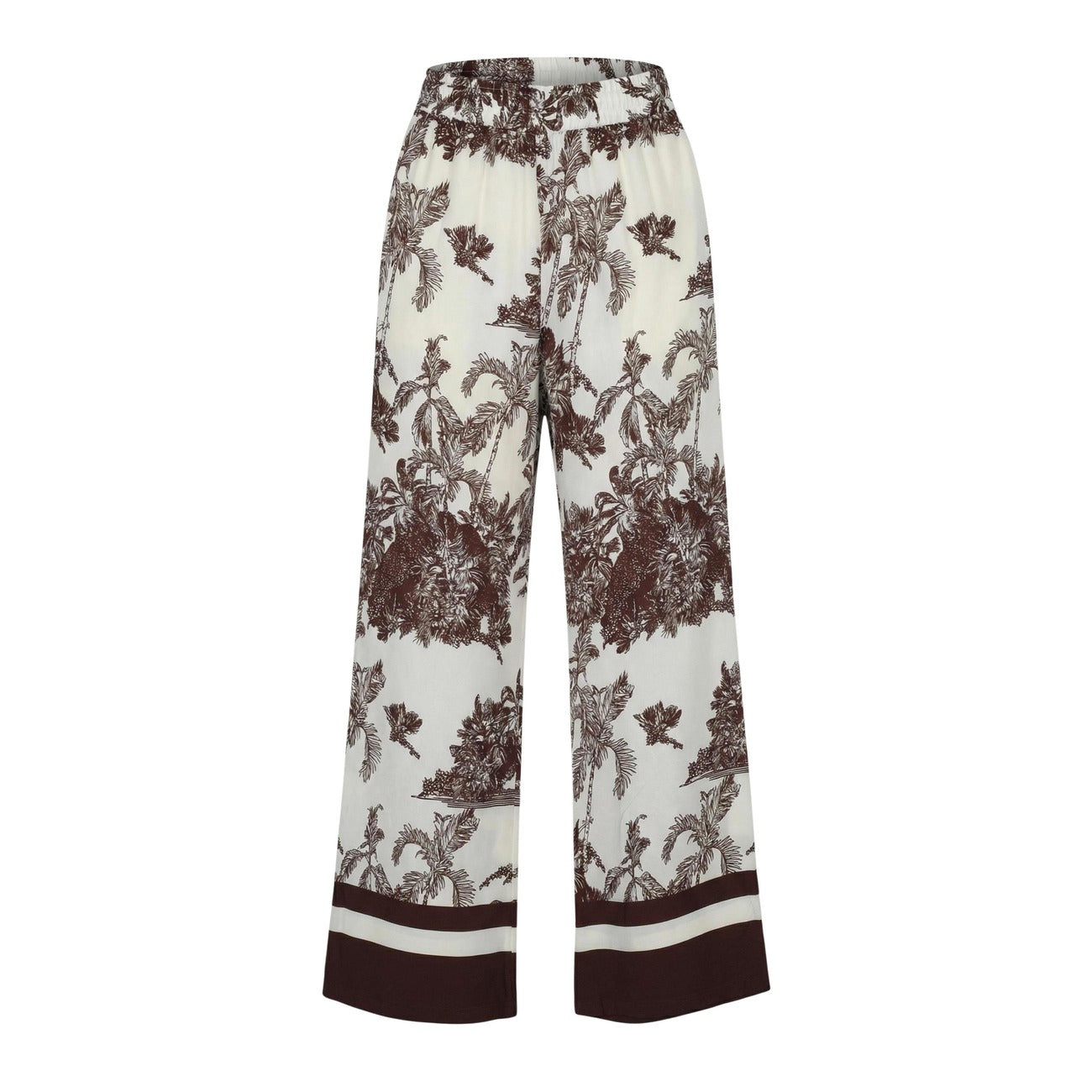 2456149 Artigli Pantaloni Beige Floreale Viscosa Donna