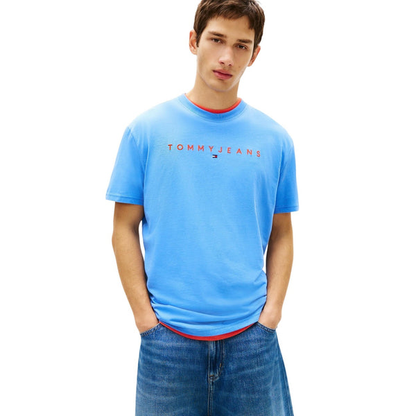 T-Shirt Azzurro Stampa Uomo