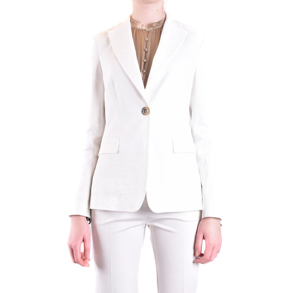 Giacca Bianca Lino Bavero Made Italy Donna
