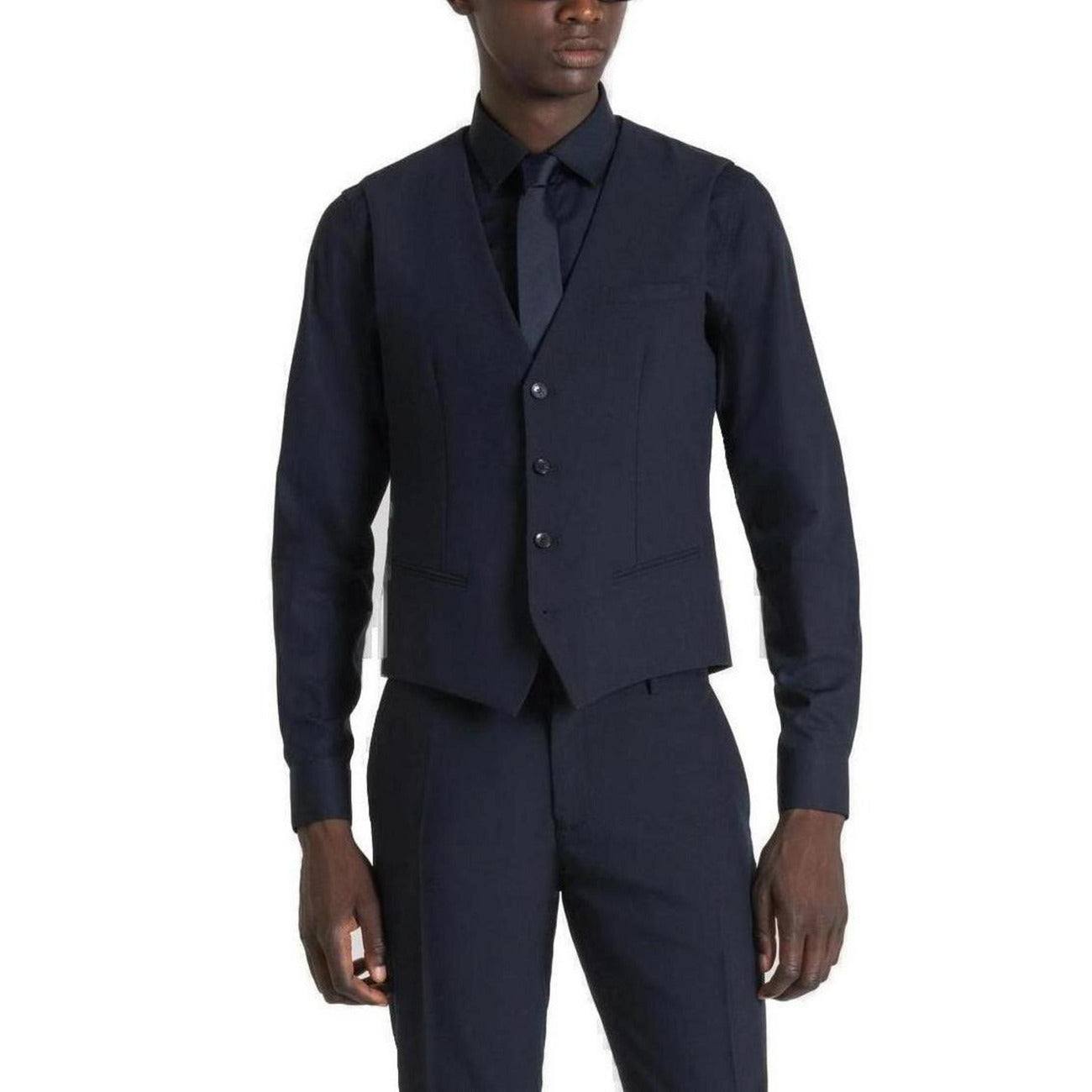 2224192 Antony Morato Gilet Blu Smanicato Uomo