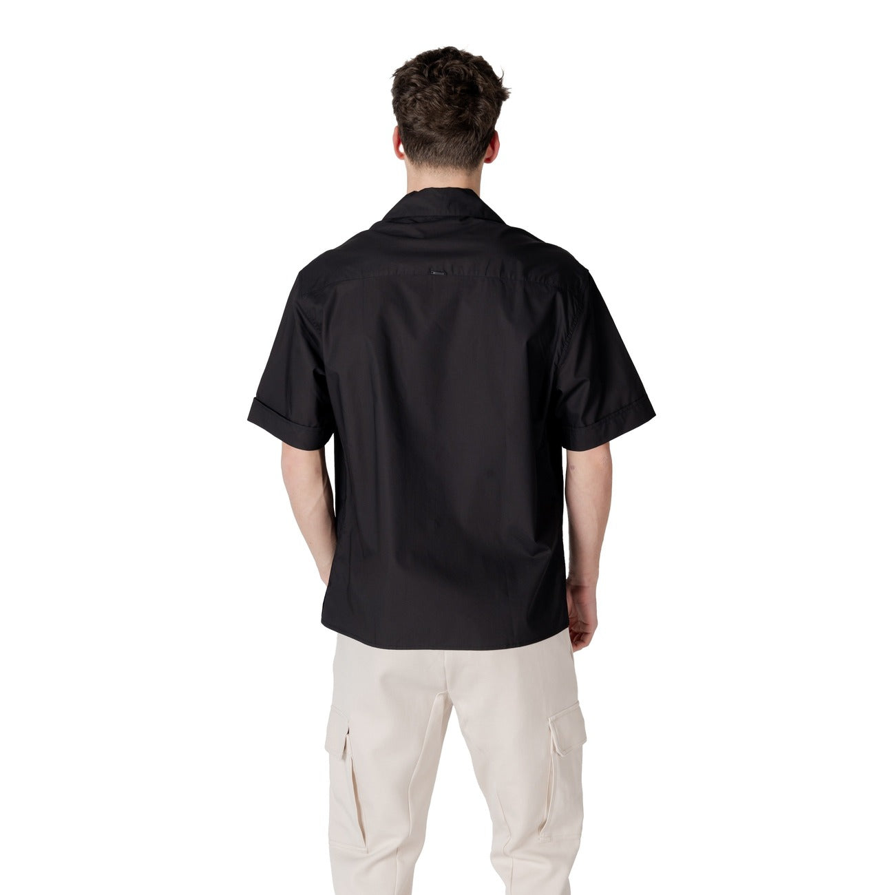 2413101 Antony Morato Camicia Nera Lyocell Cotone Uomo