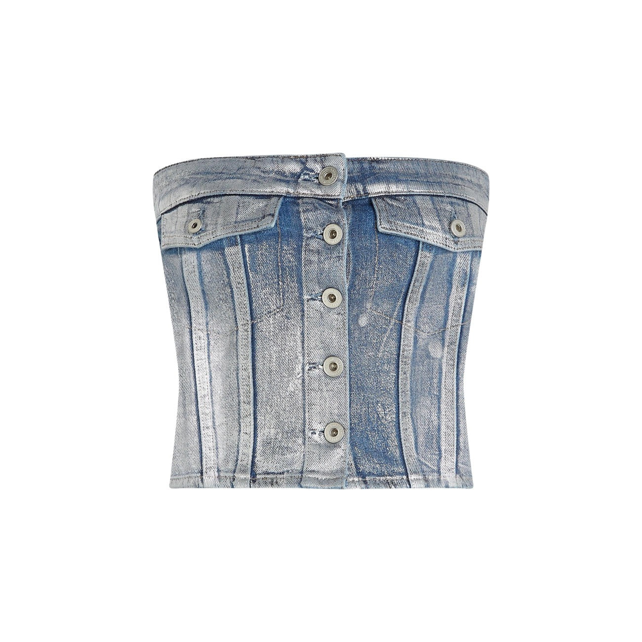 507677 Karl Lagerfeld Jeans Top Azzurro Cotone Donna