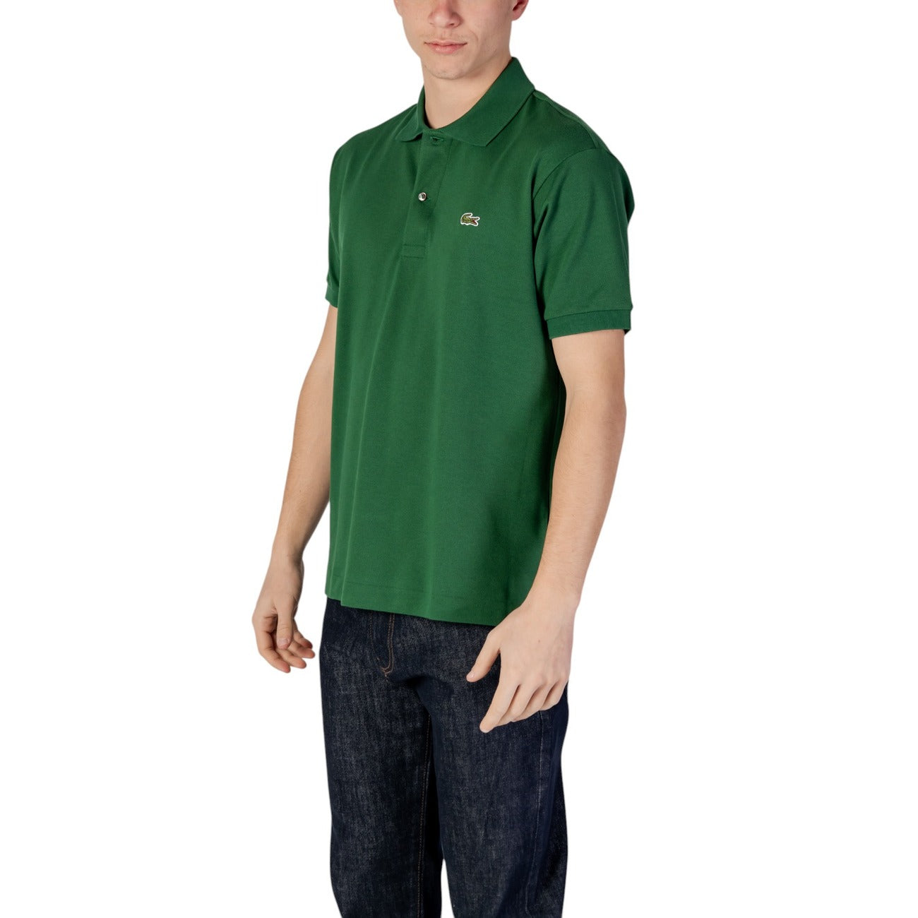 2412692 Lacoste Polo Verde Cotone Colletto Polo Maniche Corte Uomo